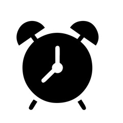 A flat icon of a alarm clock, symbolizing time, routines, class periods, and scheduling in the school environment. Simple and instantly recognizable.