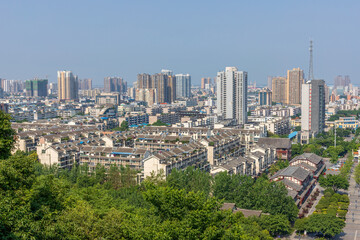 The urban architectural complex landscape of Deyang City, Sichuan Province, China