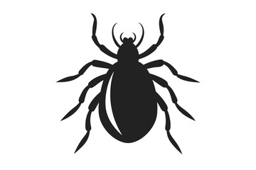 Silhouette illustration of a tick insect on a clean white background