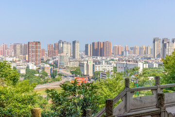 The urban architectural complex landscape of Deyang City, Sichuan Province, China