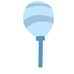 Blue maracas illustration with simple flat style, isolated on white background, perfect for music, instrument, decoration, and creative design projects.