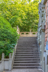 The steps of the Bell and Drum Towers in Deyang City, Sichuan Province, China