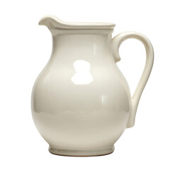 Simple White Ceramic Pitcher with Elegant Handle Design and Shine