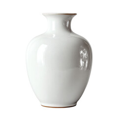 Elegant White Ceramic Vase with Smooth Shape and Simple Design