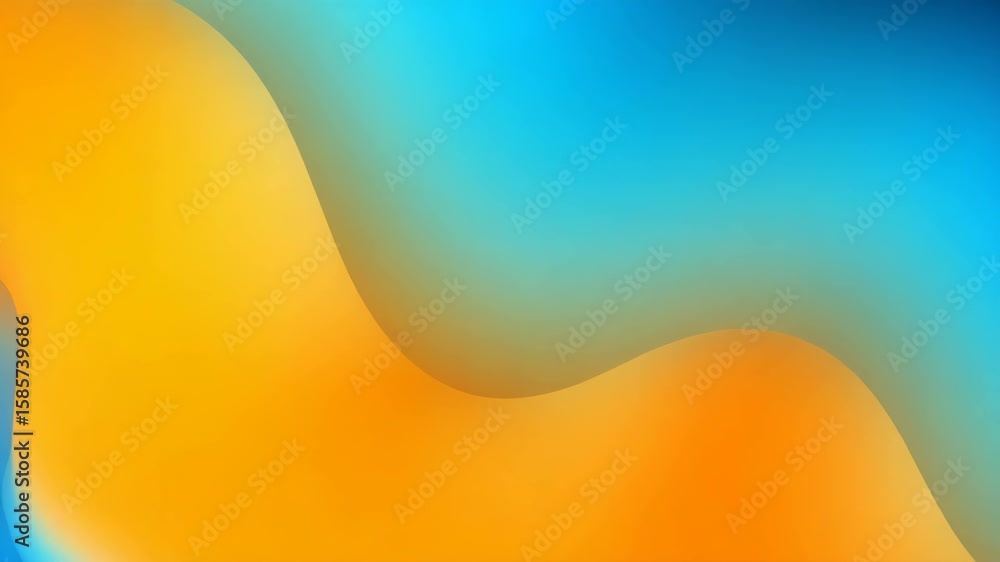 Aufkleber abstract flowing shapes with vibrant warm and cool color gradient