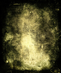 Gold grunge background, scary horror texture, old wall