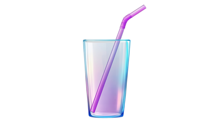 Colorful plastic or paper drinking straw straight and bent versions for beverages isolated on white background