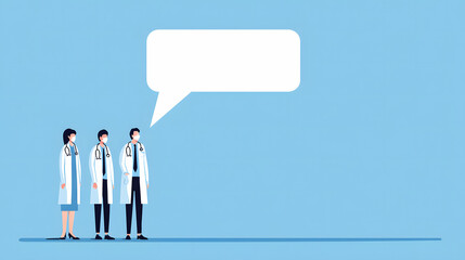 Medical Team Communication with Speech Bubbles – Vector Illustration