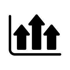 Growth Graph Icon Vector Symbol Design Illustration