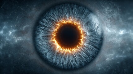 Futuristic ai surveillance glowing eye in the sky for home security with wireless ip camera technology