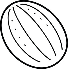 Whole nutmeg line art vector illustration simple design