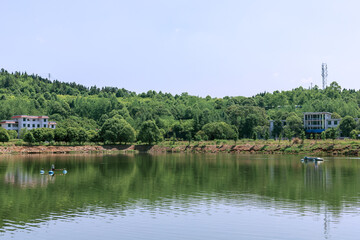 The natural scenery of Donghu Mountain Park in Deyang City, Sichuan Province, China