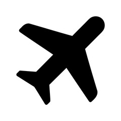 Obraz premium Airplane black silhouette vector, Plane icon silhouette. Airplane icon