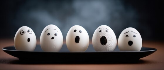 The Surprising Display of Emotive Eggs on a Plate