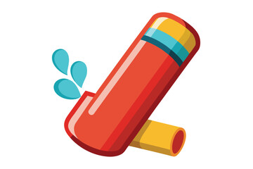 Cartoon Water Gun Icon with Drops a Colorful and Fun Design