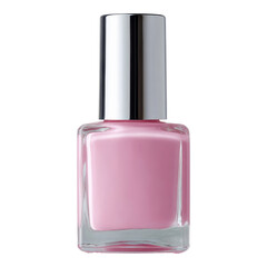 Elegant Pink Nail Polish in Square Bottle with Silver Cap Display