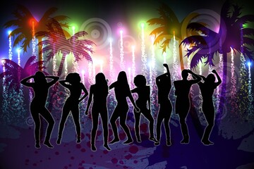 Digitally generated cool nightlife background