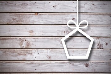 Christmas decorations over wood