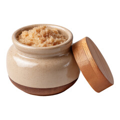 Natural Brown Sugar Scrub in an Elegant Ceramic Jar with Lid