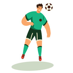 vector of a male soccer player heading the ball
