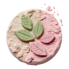 Colorful Bath Bomb with Leaf Shapes, Relaxation and Spa Essentials