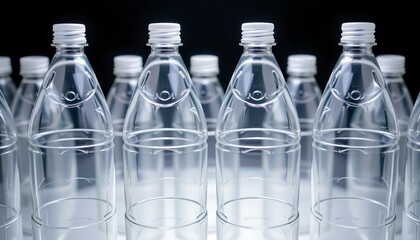 Clear Plastic Bottles Gradient Background
