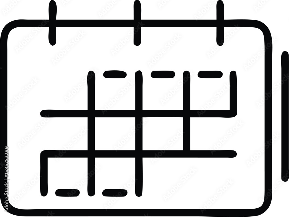 Aufkleber minimalist calendar icon in simple line art style for event and schedule planning