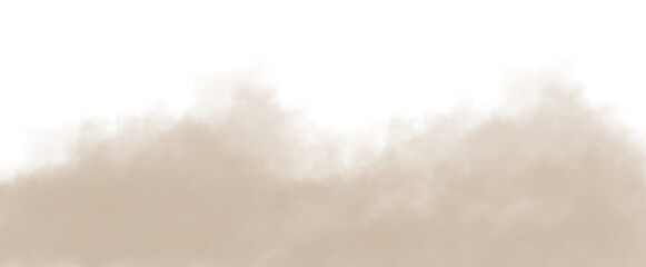 Khaki Beige smoke cloud fog dust isolated on transparent background. Colorful smoke smog misty fog steam explosion special effect. Smoke texture for Compositing, covering, overlay, design elements