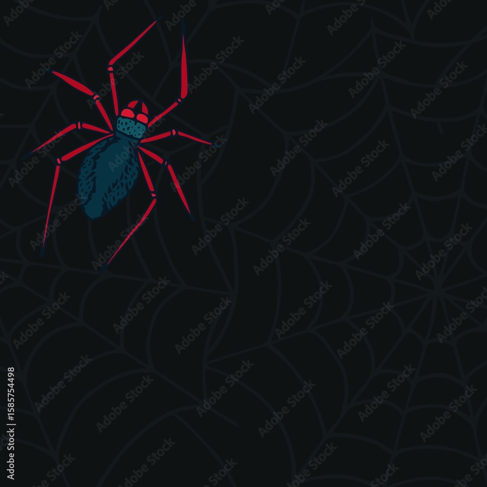 Poster digital image of spider on web