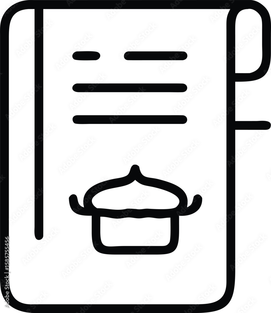 Poster minimalist document with text and cupcake icon in simple outline style