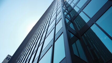 Obraz premium Modern office building exterior of business center. Skyscrapers windows 
