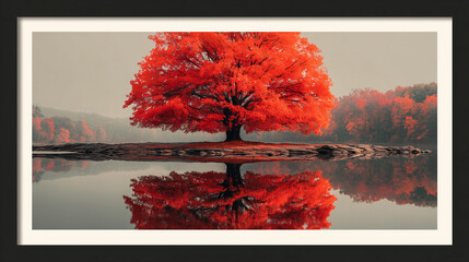 autumn trees in the water