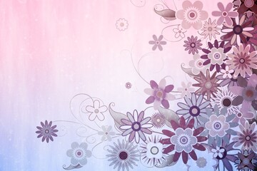 Digitally generated girly floral design