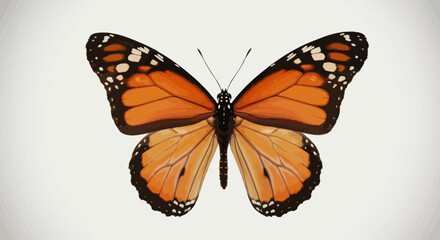 Striking monarch butterfly with vibrant orange wings and intricate black markings
