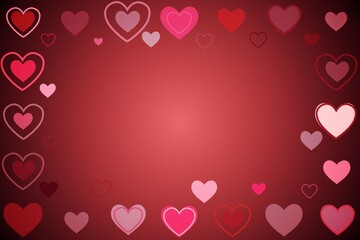 Digitally generated Valentines heart pattern