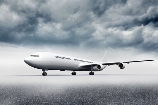 3D plane standing on the ground