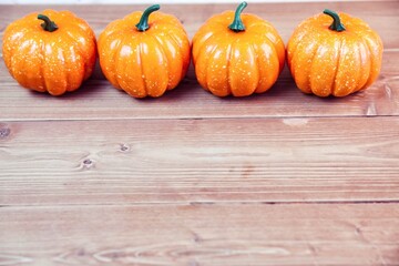 High angle view of pumpkins on table