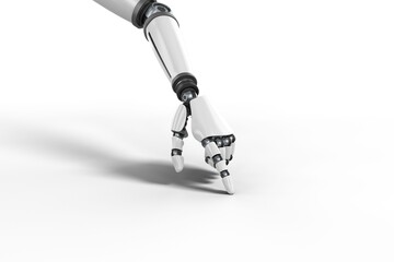Metal robotic hand gesturing