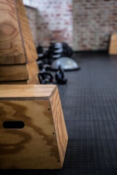 Fototapeta Gym equipment in fitness studio