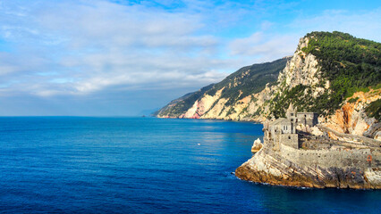 the church of San Pietro in Portovenere in its bay