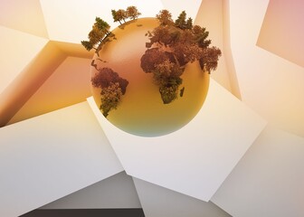 Globe on abstract background
