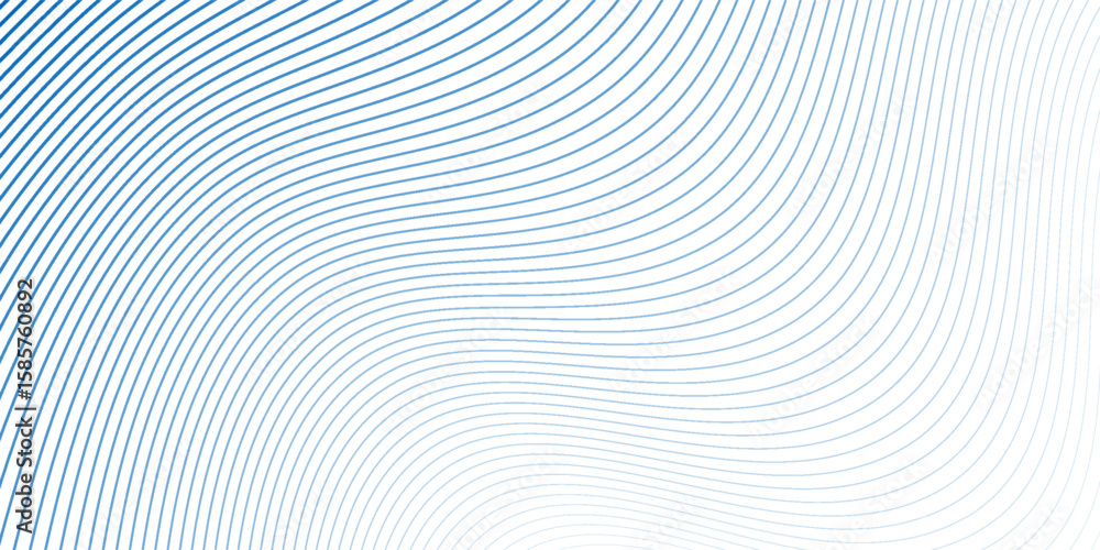 Poster abstract blue wave lines pattern on white background with space for your text, vector