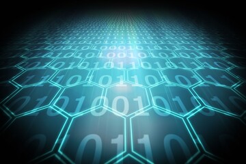 Black background with shiny hexagons