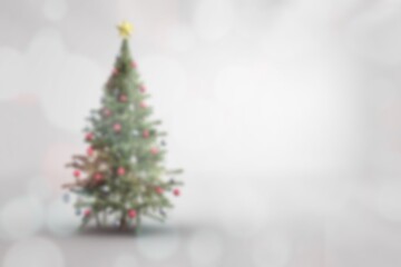 Blurry christmas tree in room