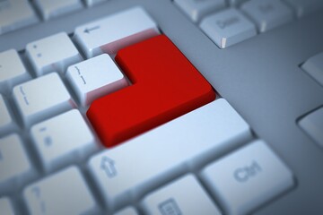 Red enter key on keyboard