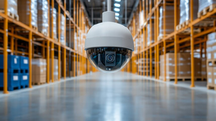 Security camera warehouse surveillance storage safety modern technology monitoring