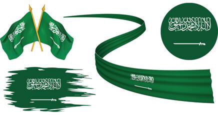Saudi Arabia flag banner and emblem © Ambo