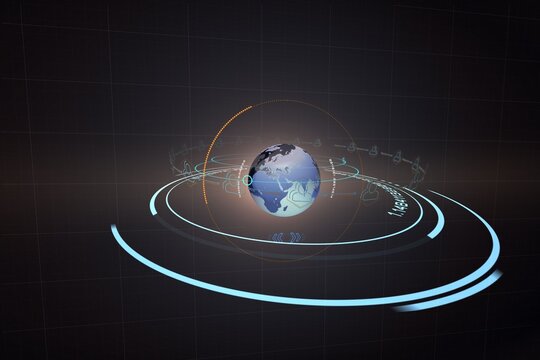 Naklejki Digital image of earth with light trail