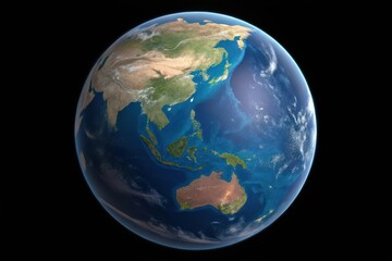 Beautiful earth from space showing asia and australia