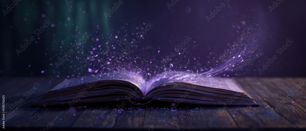 Poster the enchanting open book creating a magical and mystical atmosphere